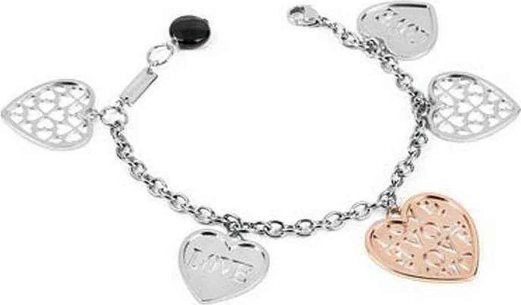 Bracelet Brosway BLH04 Rigide en Acier Noirci et Détails Gravés 21cm