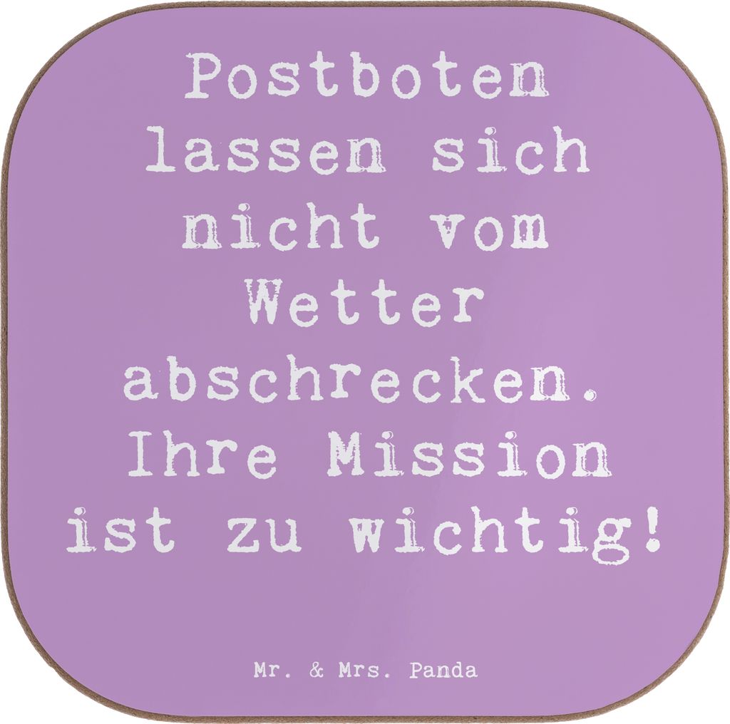 Mr. & Mrs. Panda Untersetzer Glas Spruch Postbote Held - Lavendeltraum - Geschenk, Freude, Coaster, Helden des Alltags, Holzuntersetzer, Pakete, gl...