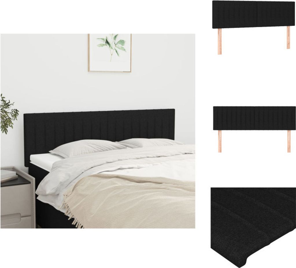 vidaXL Kopfteile 2 Stk. Schwarz 72x5x78/88 cm Stoff - Kopf- & Fußenden