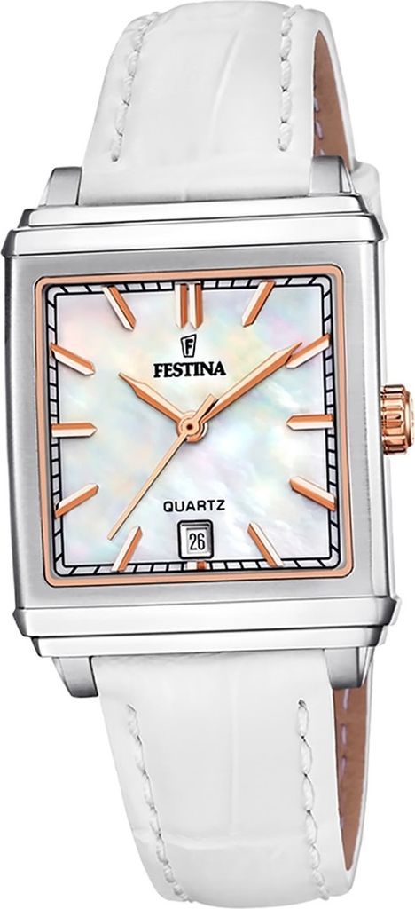 Festina Leder Damen Uhr Armbanduhr weiß Fashion D2UF20682/1