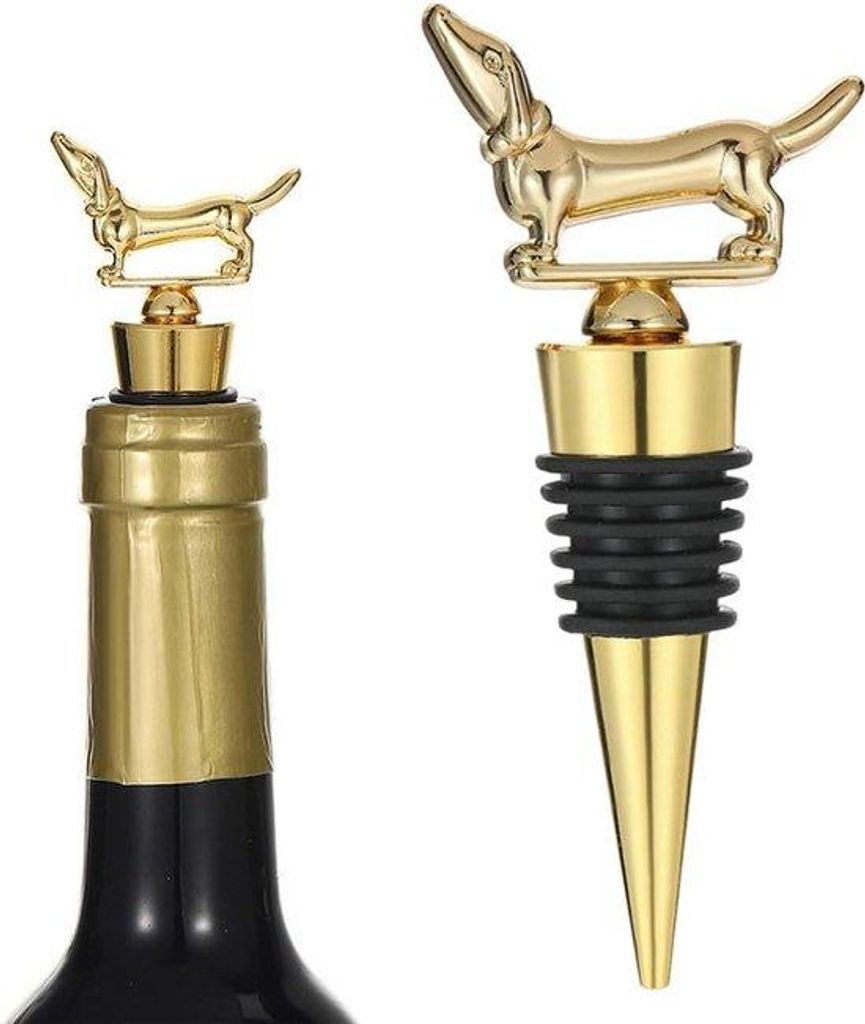 Flaschendeckel im Dackel Design - für Wein und Schaumweine Produktbild 