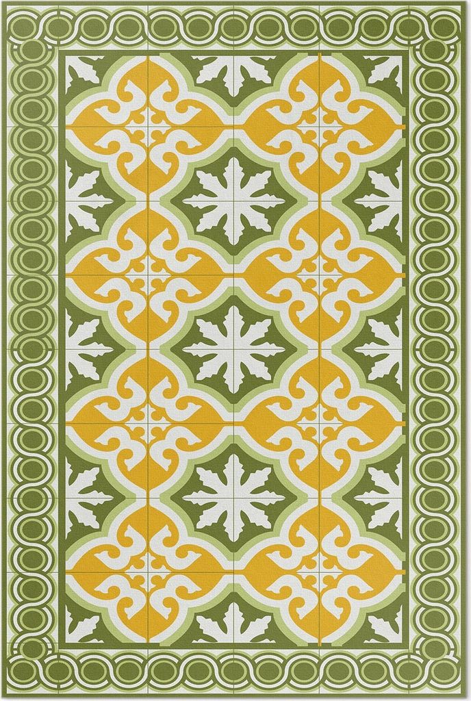 Klassische helle Mosaikfliesen – Vinylteppich – 80x120 cm – Indoor Teppich – Flur – Pflegeleicht – Modern