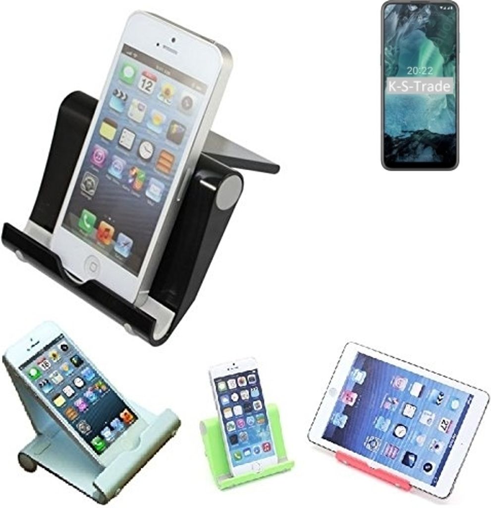 K-S-Trade Handy-Ständer kompatibel mit Nokia G11 faltbarer Tischständer Smartphone Tablet Halterung Reise