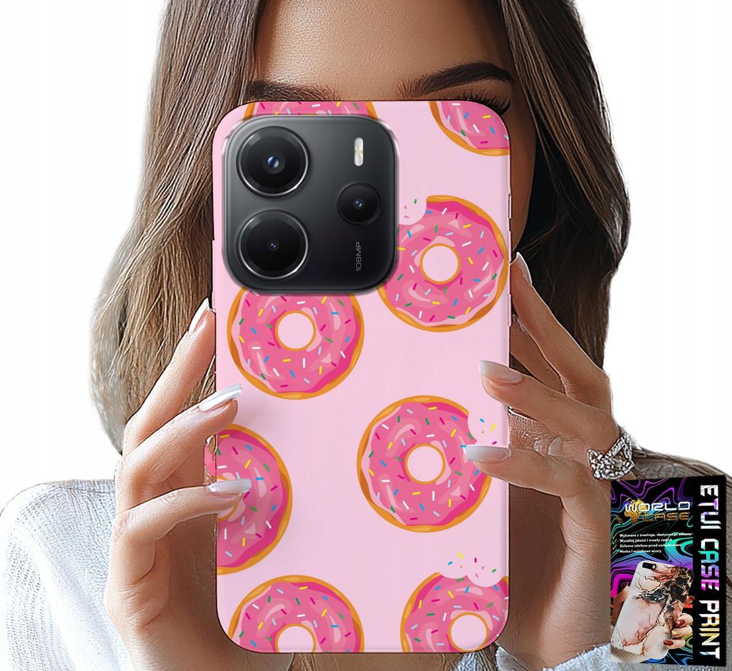 Hülle Für Xiaomi Note 14 4G - Design Mit Zuckerüberzogenen Donuts