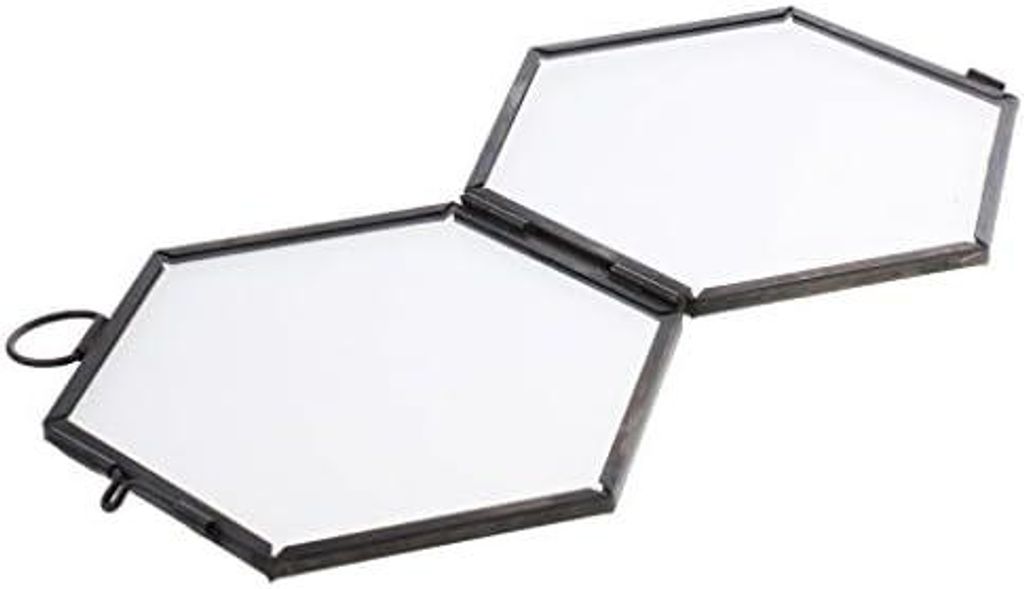 Bilderrahmen H?ngendes Metall Glas Vintage Sechseck Fotorahmen Bilderrahmen Andenken Geschenk Desktop Home Decoration 8.8x8.5cm Bilderrahmen Schwar...