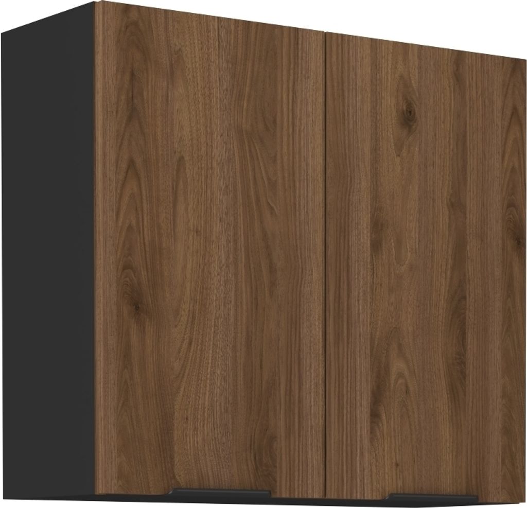 Kondela Oberer Küchenschrank Menzo 80 G-72 2F - Schwarz / Produktbild 