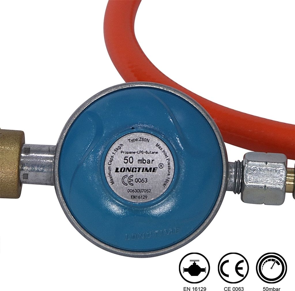 Tubo gas 80 cm con riduttore di pressione per Immagine del prodotto 