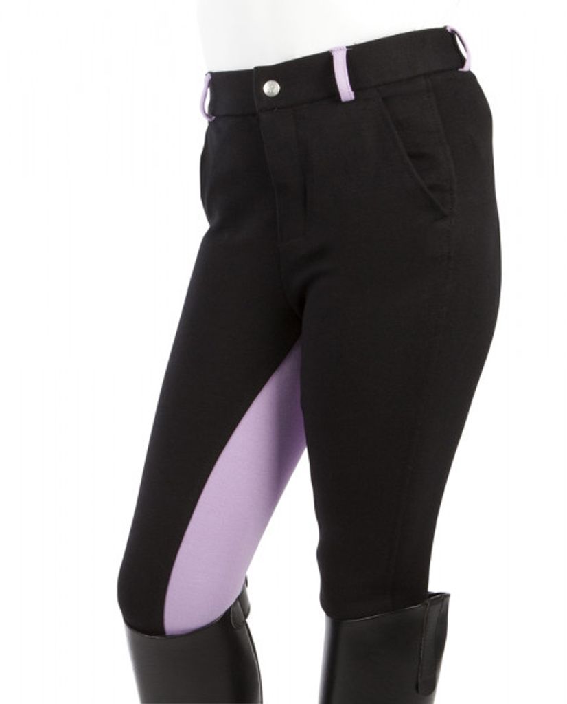 Pfiff PFIFF Reithose Elisa, zweifarbig Kinder Vollbesatz, Schwarz-Lila, 176