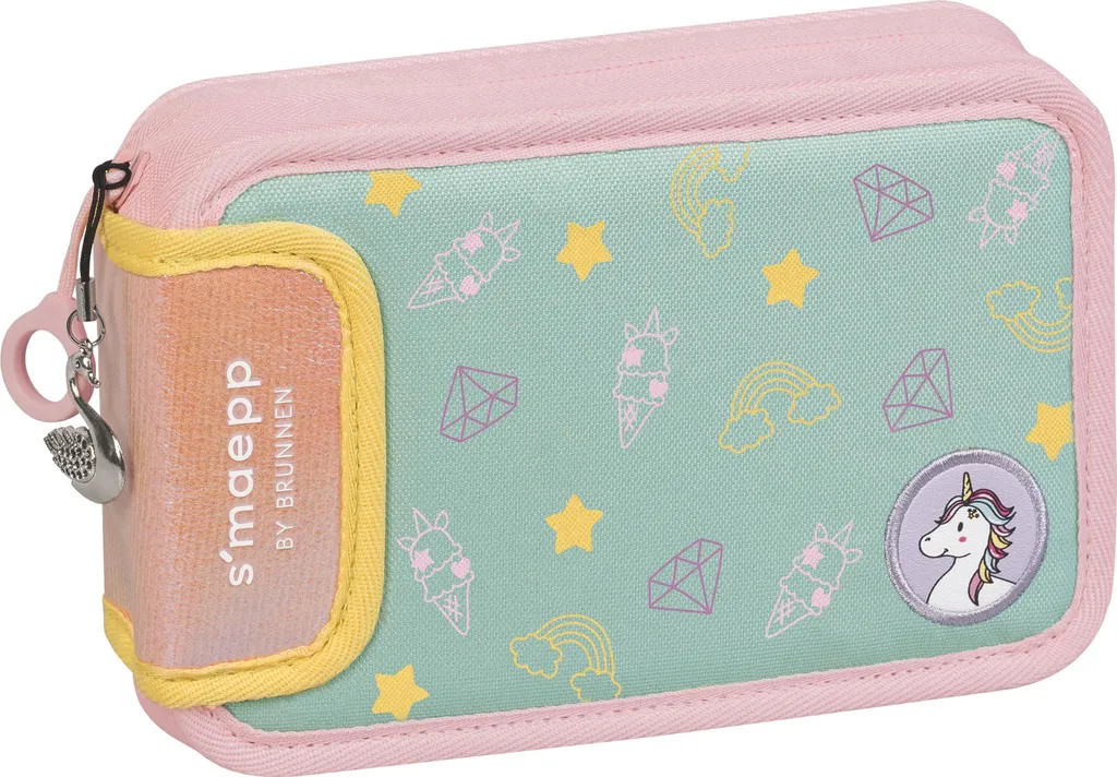 Regalo Scuola: Astuccio Unicorno 2 Patelle con Glitter e Colori