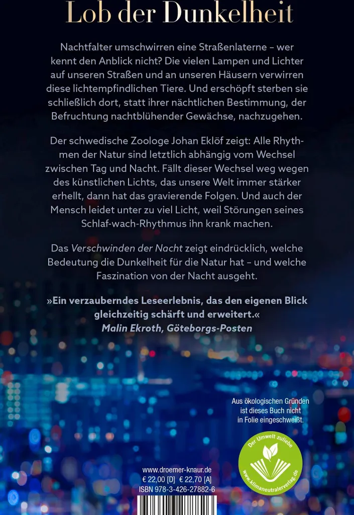 Pollution lumineuse et santé : solutions dans Das Verschwinden der Nacht