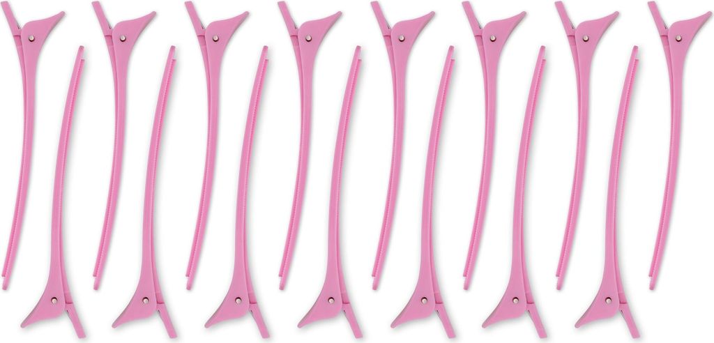 K-Pro-Haarspangen - 15x Haarclips Abteilklammern groß für Friseurbedarf, rosa