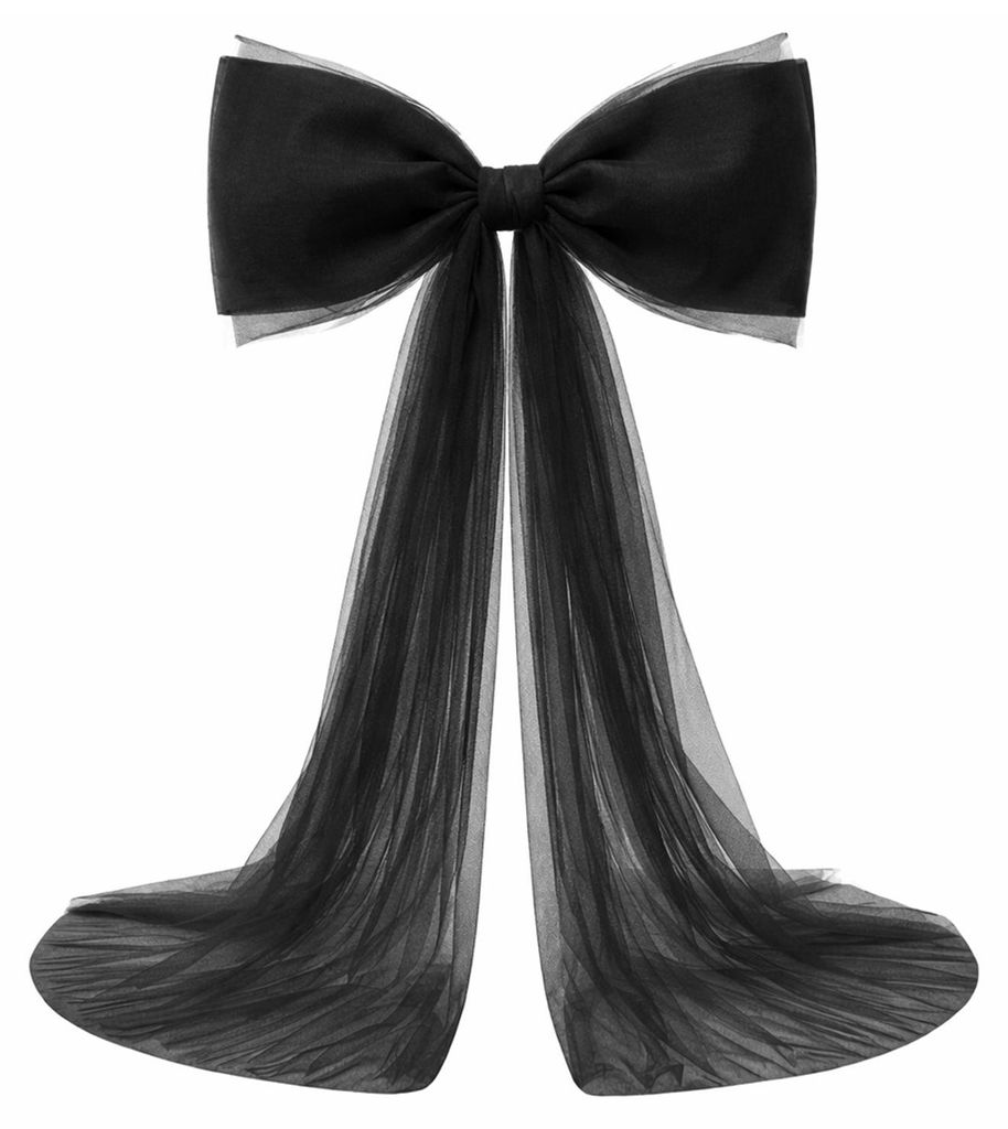 Extra große Organza-Schleife (99 x 150 cm), riesige Tüllschleife mit Bindeband und langen Schleifenenden, ideal als Hintergrunddekoration für Ho...