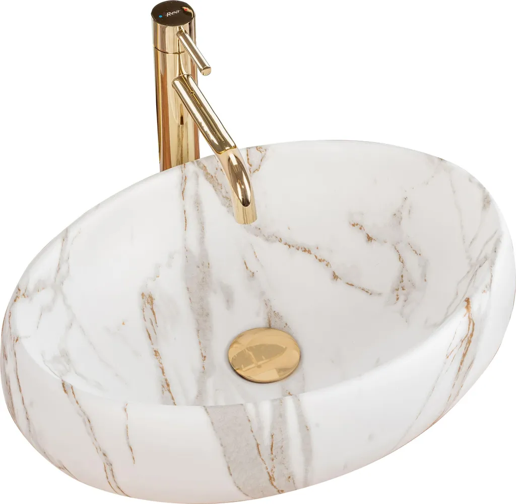 Lavabo Ovale Rea Linda Lava Mat | Minimalismo Pietra per Bagno Zen