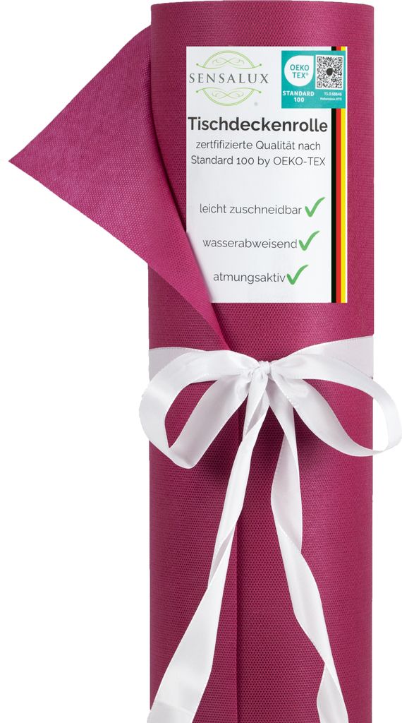 Sensalux Tischdeckenrolle, wasserabweisend, 80g/m², bis zu 45% Recyclat, 1,49m x 25m, beere