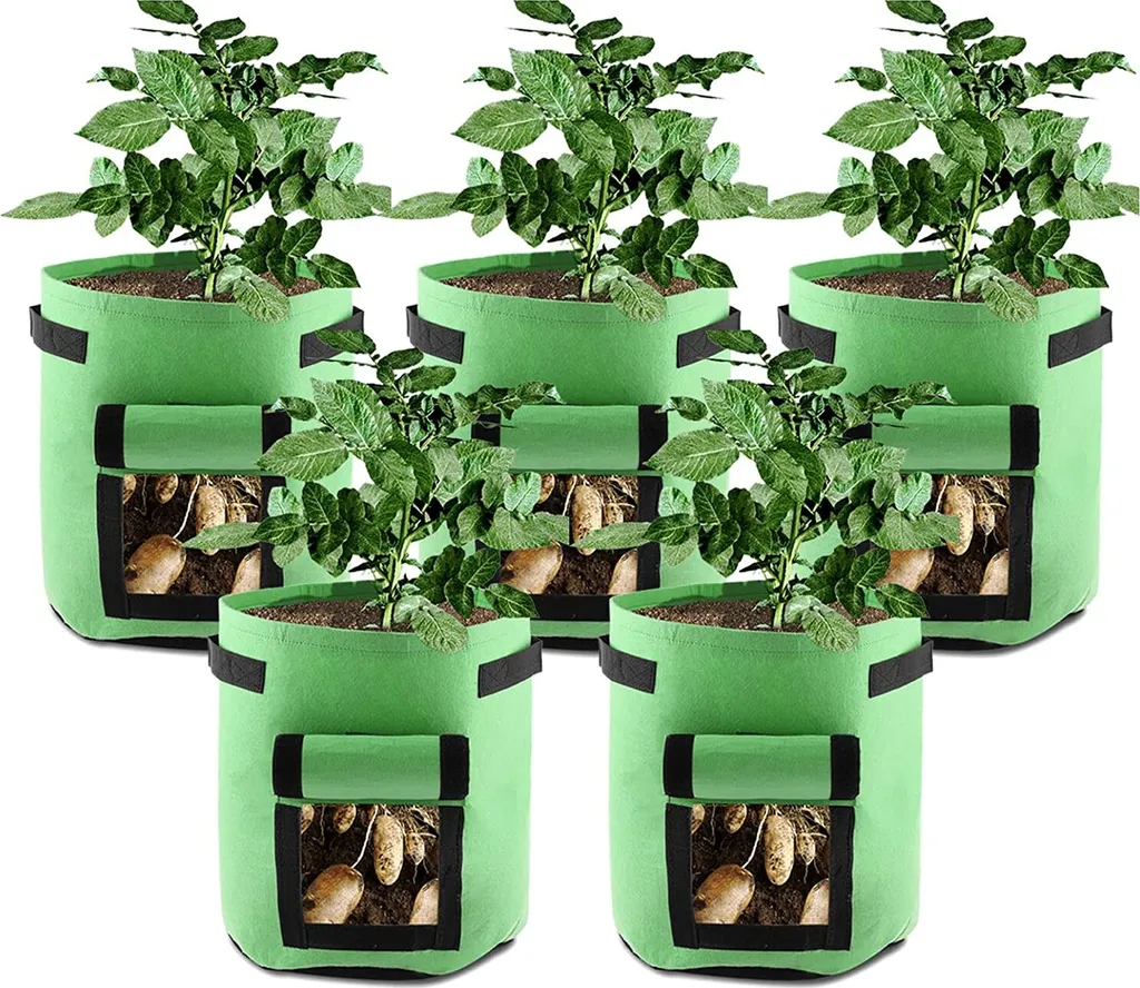 Cultiver des légumes sur balcon : lot 5 sacs de culture 7 gallons