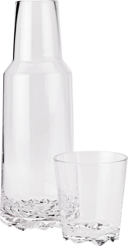 Stelton Karaffe Glacier mit Trinkglas, Wasserkaraffe, Krug, Glas, Transparent, 1 L, 641