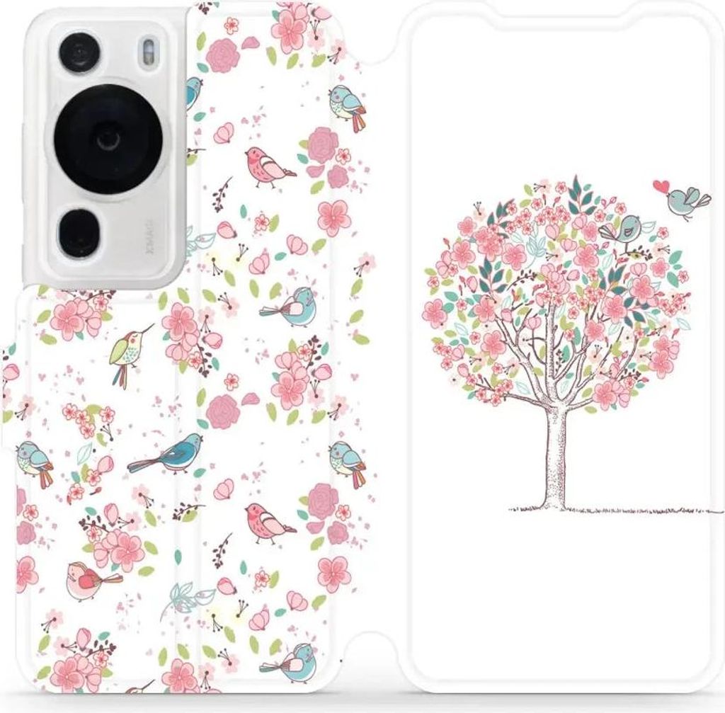 Handyhülle mit klappe für Huawei P60 Pro, Mobiwear Book, Rosa Hain