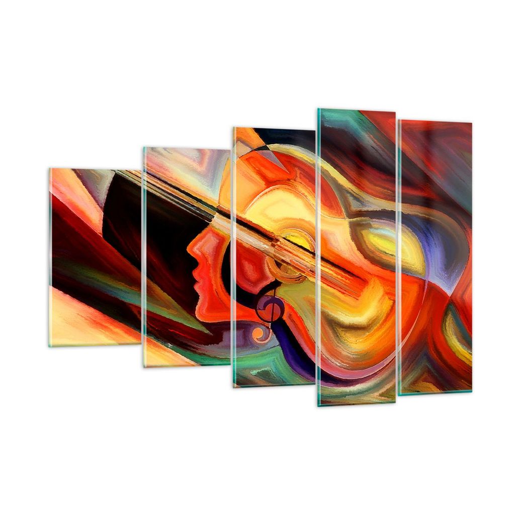 Bilder auf glas - Abstraktion modern - 150x100cm - Glasbilder - Wandbilder - Kunstdruck - zum Aufhängen bereit - Wanddekoration aus Glas - Glas Bi...