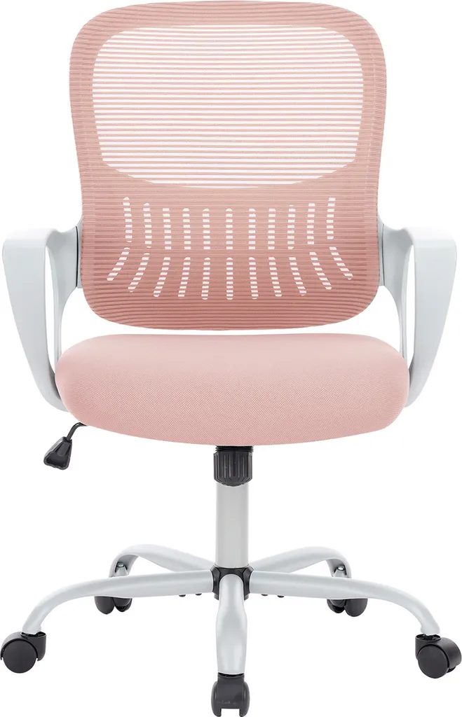 Chaise pour bureau pupitre rose avec repose-pieds réglable pour adulte