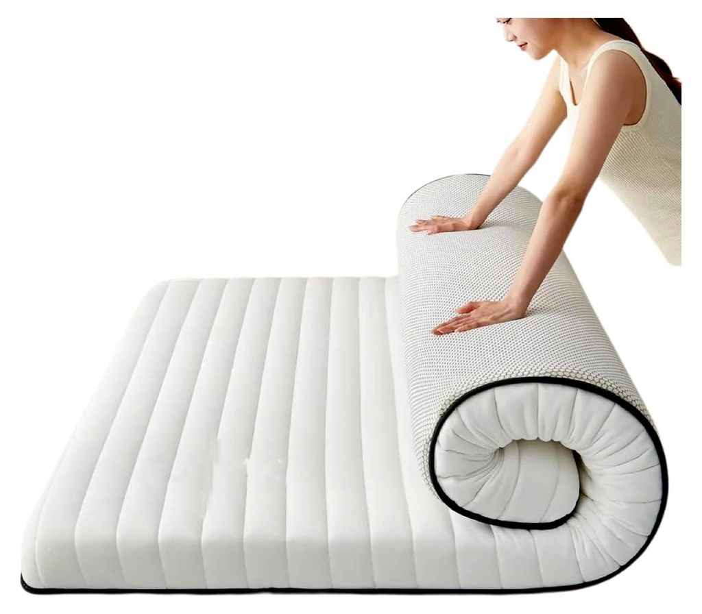 Japanische Futon-Matratze, 6 cm dick, faltbar, Isomatte für Liege, Bett, Wohnheim, Camping, aufrollbare Matratze (Einzelbett, klein, Doppelbett, K...