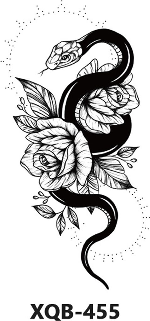 INF Schwarzer temporärer Tattoo-Aufkleber, realistische wasserdichte Körperkunst 8