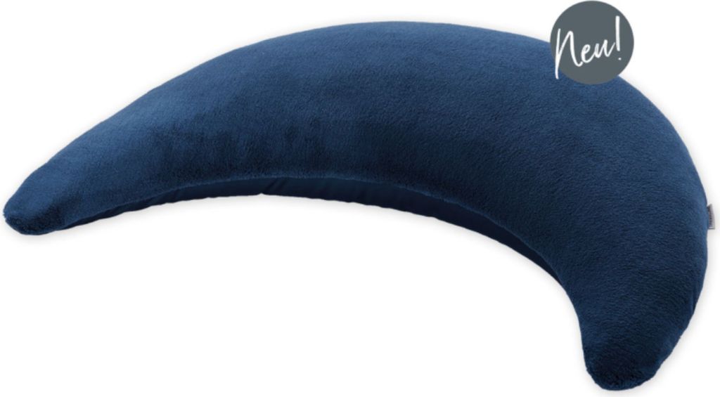 Theraline Nacken-/ Kuschelkissen - Der Plüschmond - Dunkelblau, Größe 140x27 cm