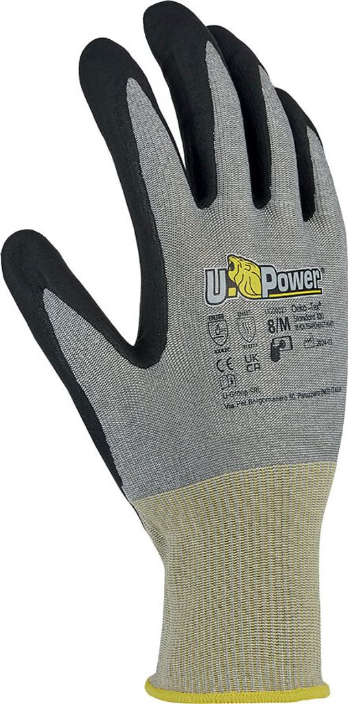 U-Power Rumba Sicherheits-Arbeitshandschuhe Nylon-Nitril Grau 8/M