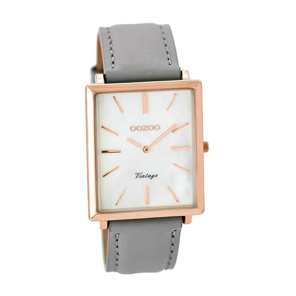 Montre analogique Oozoo grise pour femme idéale pour le travail et soirées
