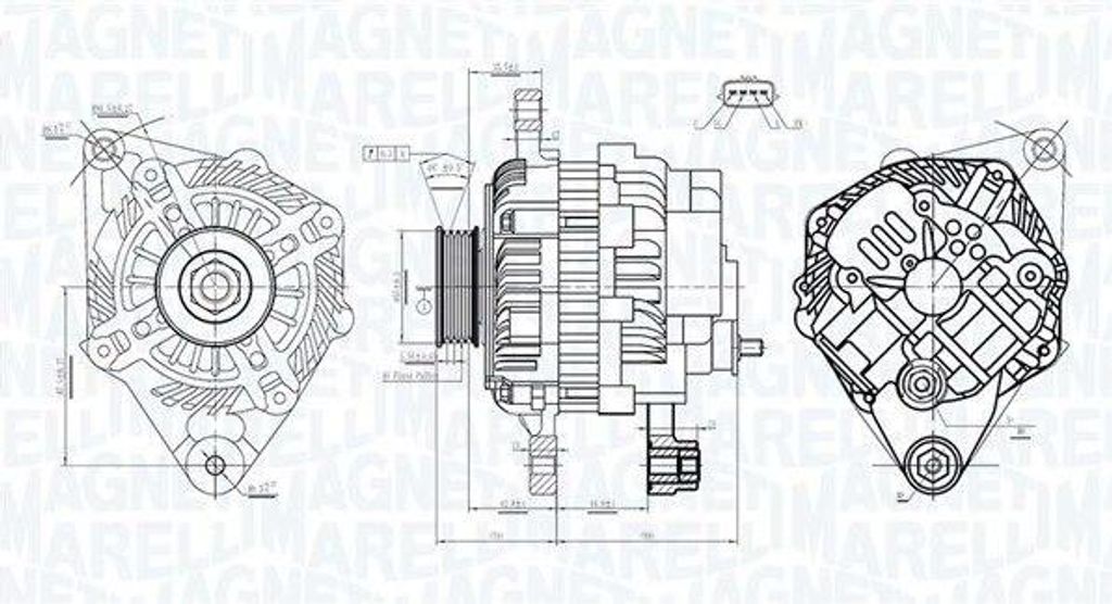 MAGNETI MARELLI 063733526010 Lichtmaschine Generator LiMa Produktbild 