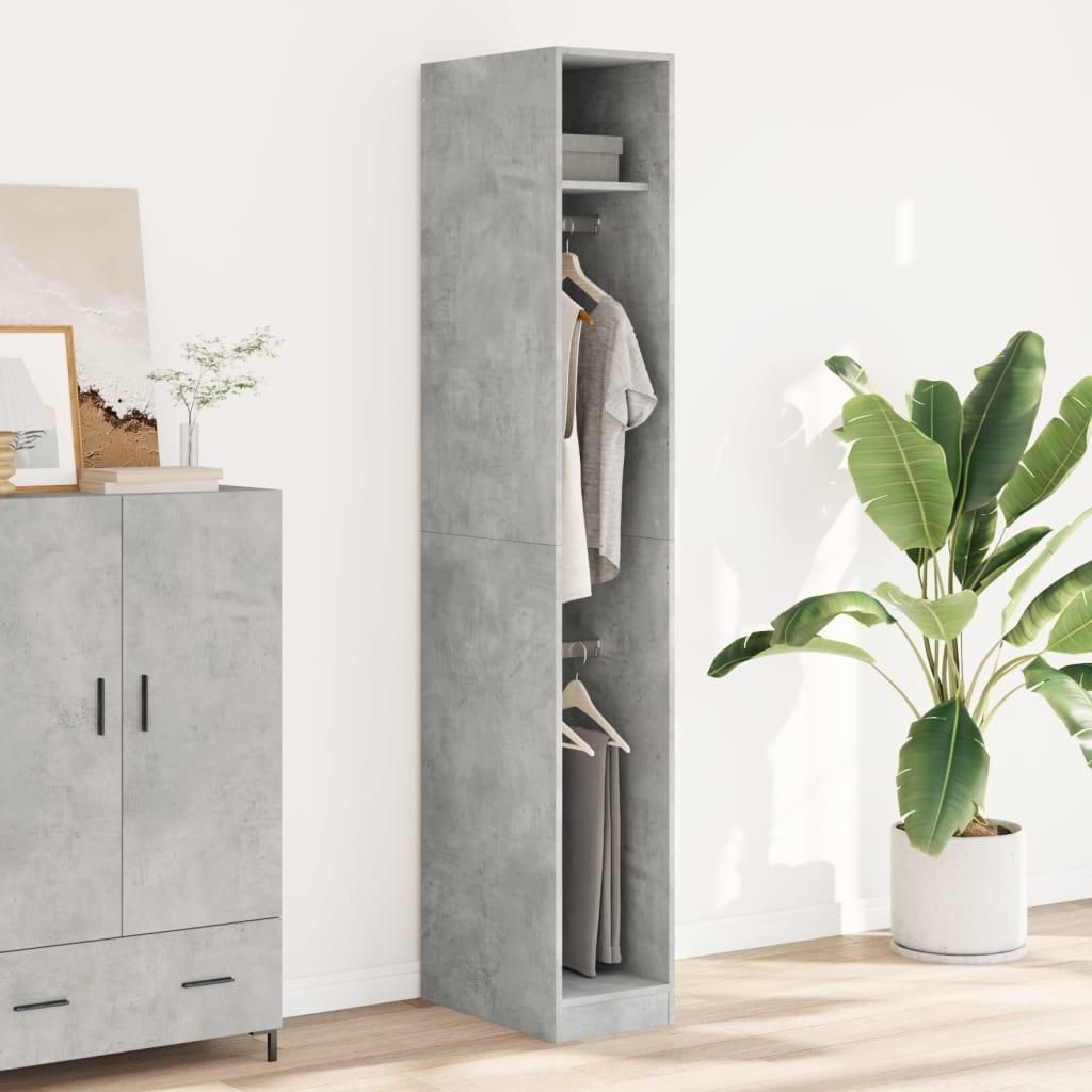 vidaXL Armadio grigio cemento 30x50x200 cm materiale a base Immagine del prodotto 