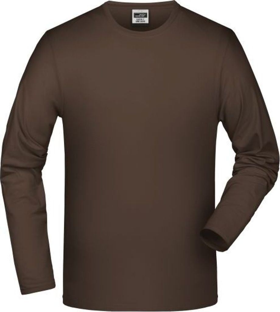 Elastic-T Long-Sleeved Langarm-Shirt mit Elasthan brown, Gr. S