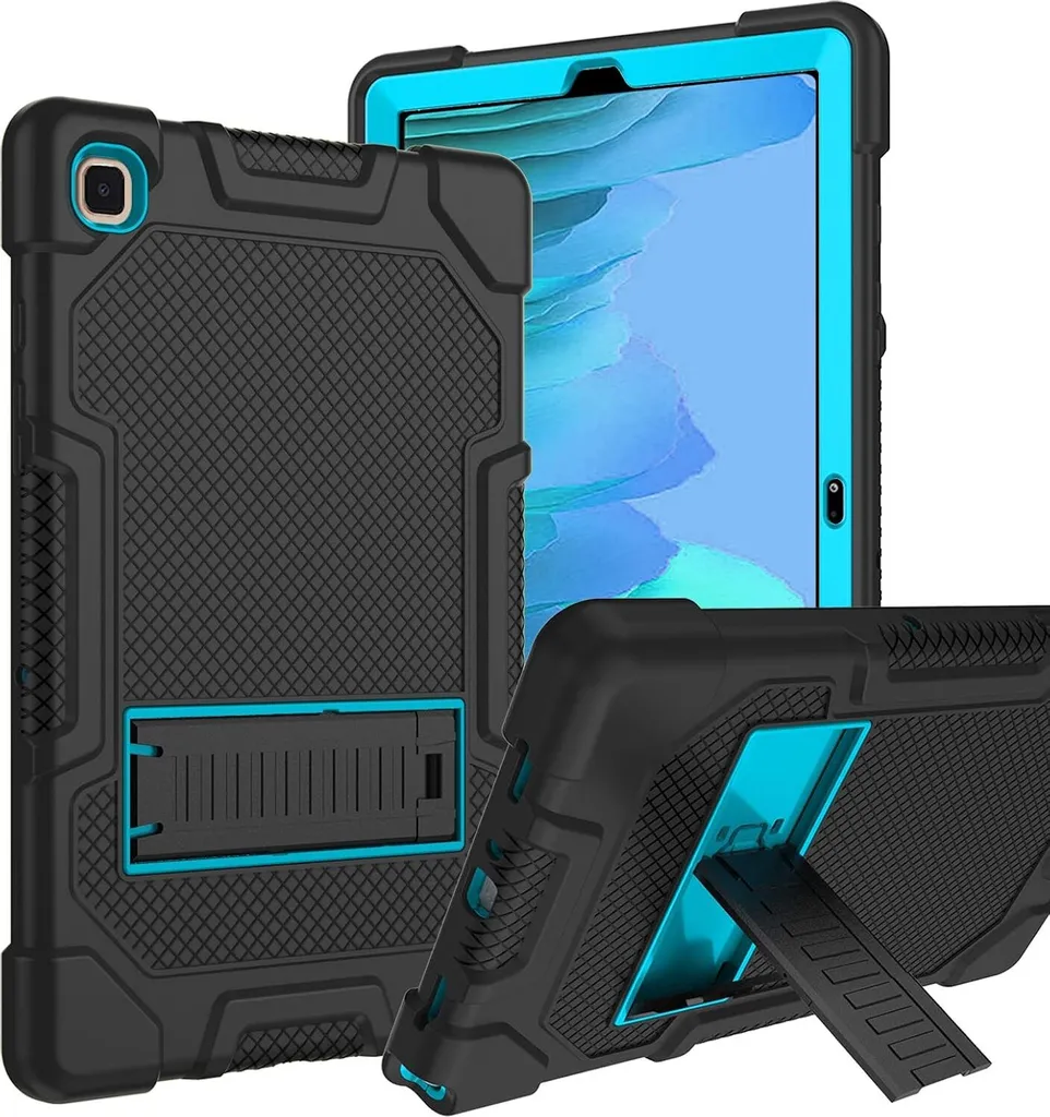 Custodia Samsung Tab A7 10.4 Blindata Nera Rugged con Supporto SM-T500
