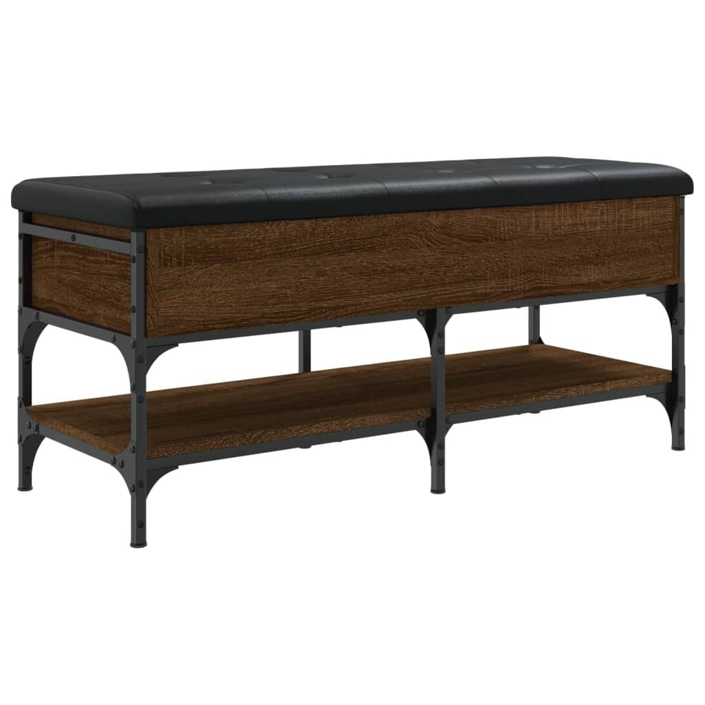 Ławka na buty, brązowy dąb, 102x42x45 cm Zdjęcie produktu 