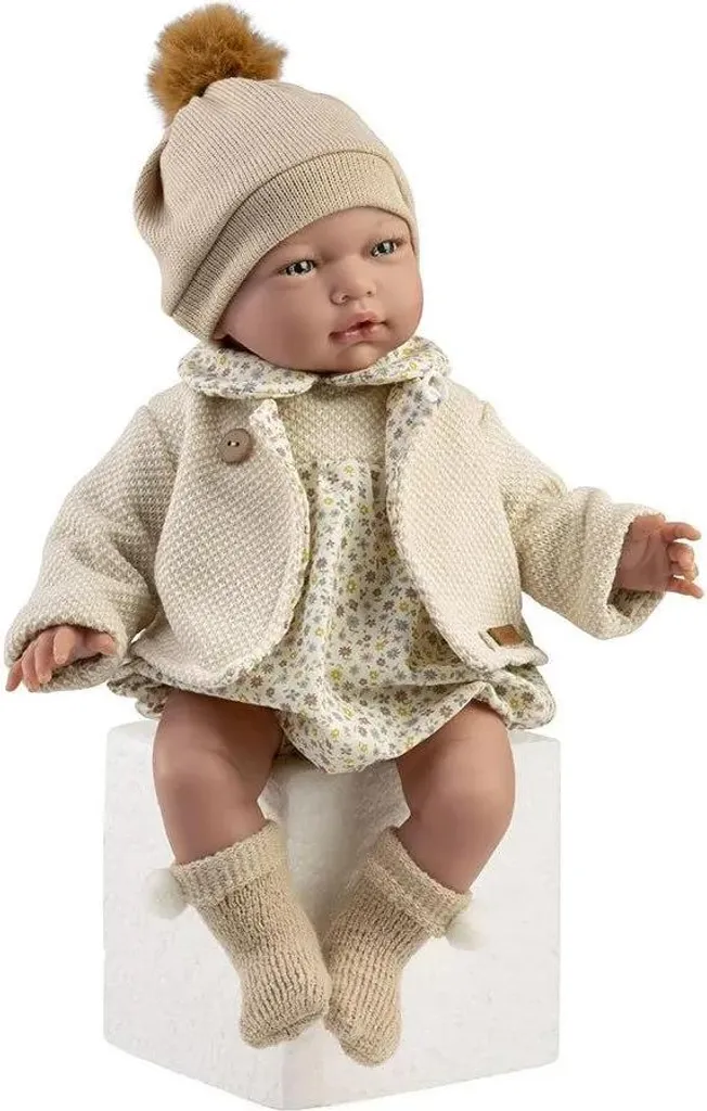 Poupon réaliste Guca Cris avec habit beige, jouet imitation unique