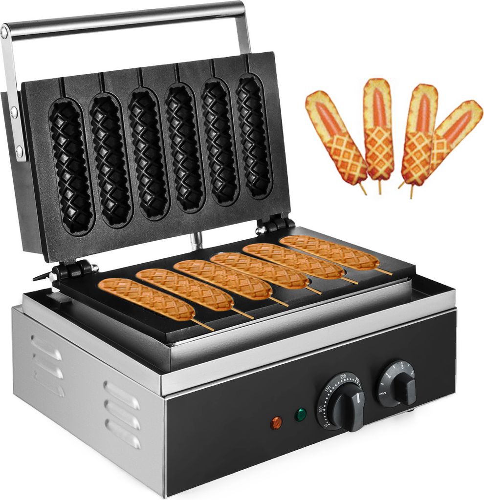VEVOR Waffelmaschine 1500 W, Waffeleisen 385 x 370 x 100 mm, Waffelautomat 130 x 30 mm Jede Waffelgröße, Waffle Maker 50-300 °C, 0-5 Minuten, Wa...