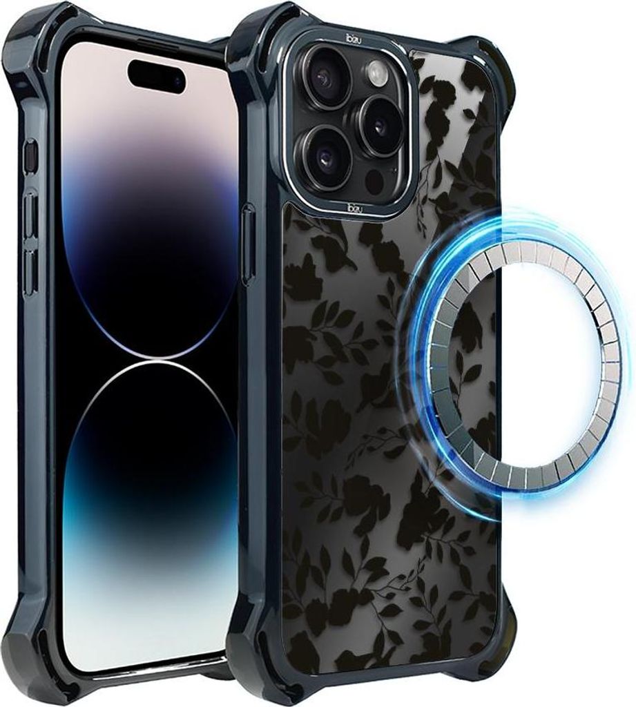 iPhone 14 Pro IBIZU DropGuard Ultra Case mit MagSafe, Midnight, Leaf Shadow