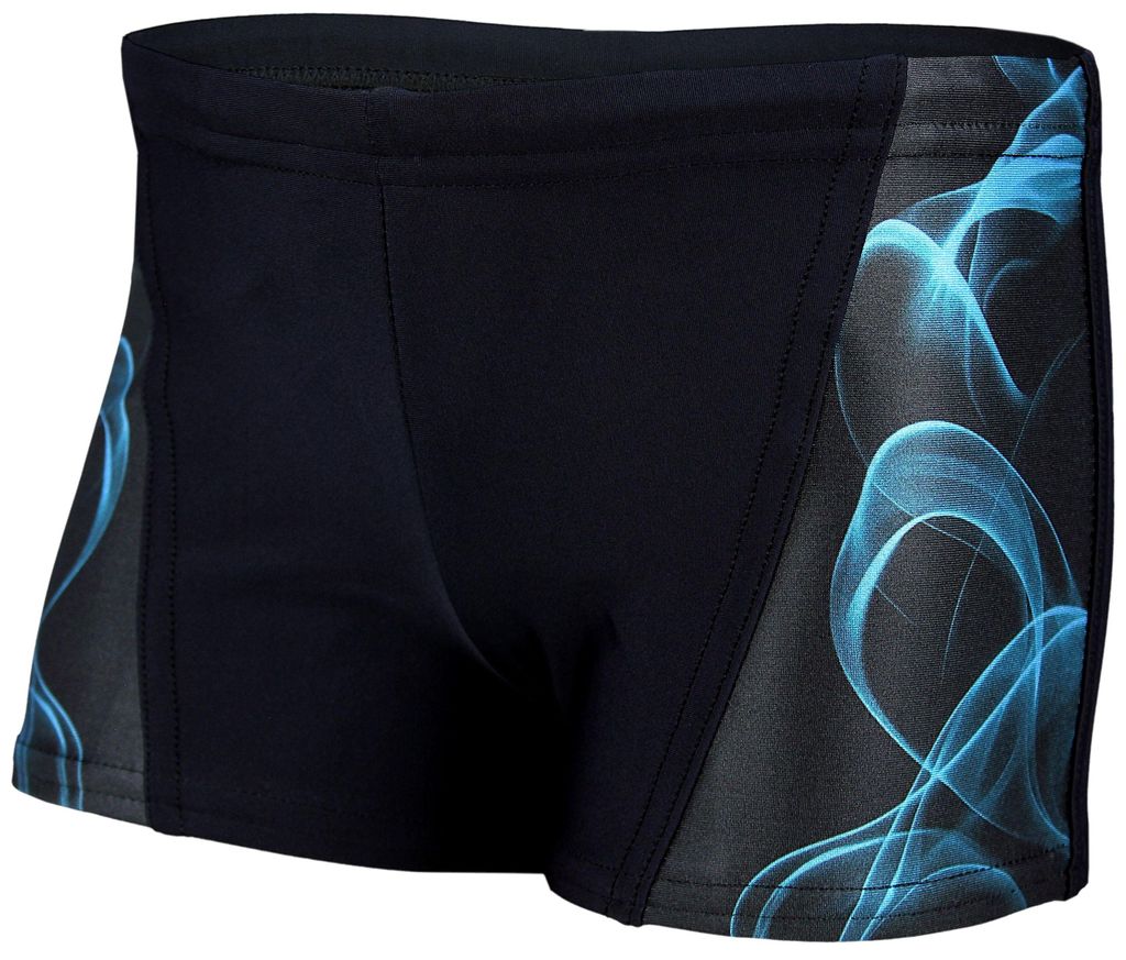 Aquarti Jungen Schwimmhose Kontrastfarbige Einsätze, Farbe: 16201 Schwarz / Blau, Größe: 158