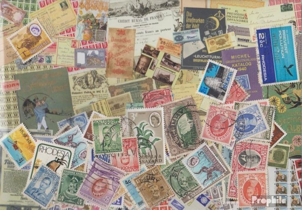 Briefmarken Rhodesien und Nyassaland 50 verschiedene Marken Produktbild 