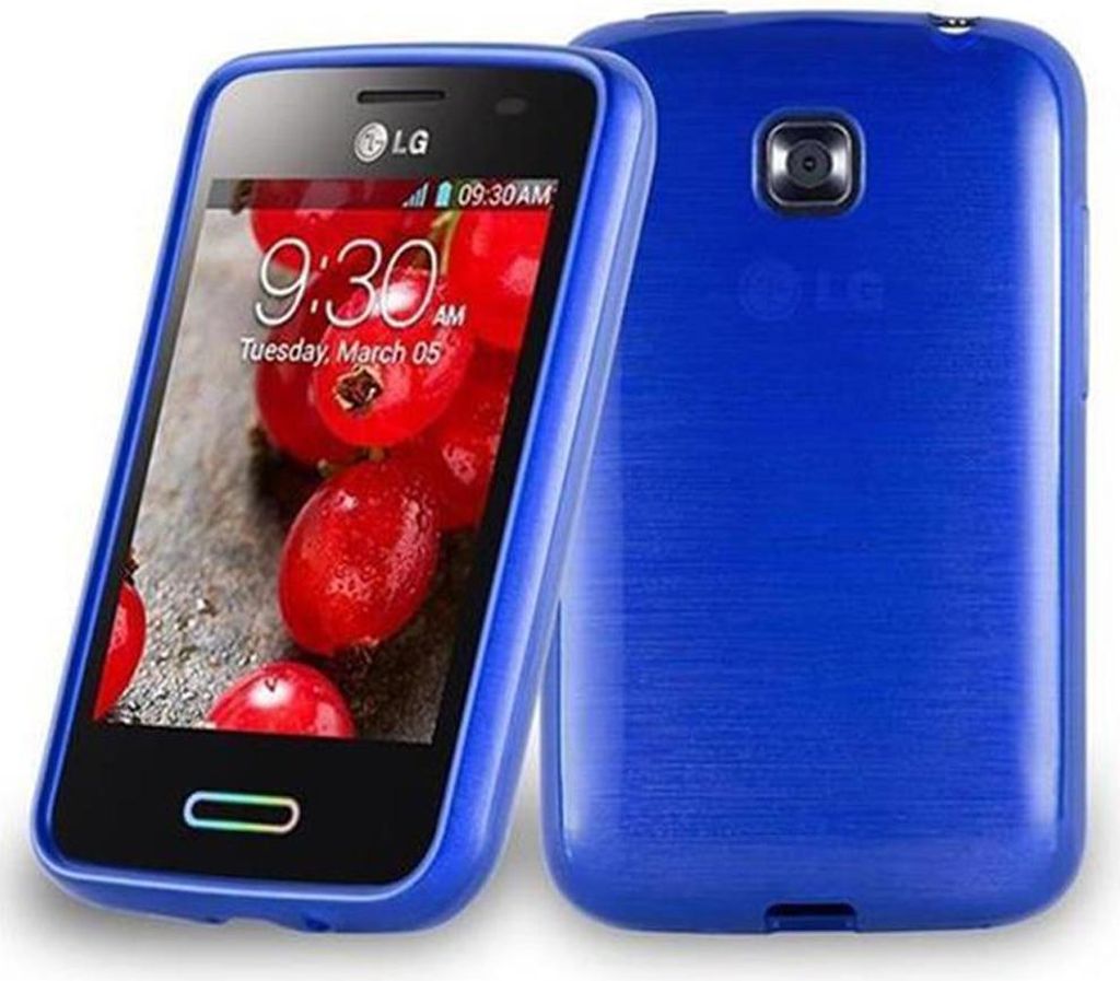 Cadorabo Hülle für LG L3 II (2. SIM) Schutz Hülle in Blau Schutzhülle TPU Silikon Etui Case Cover