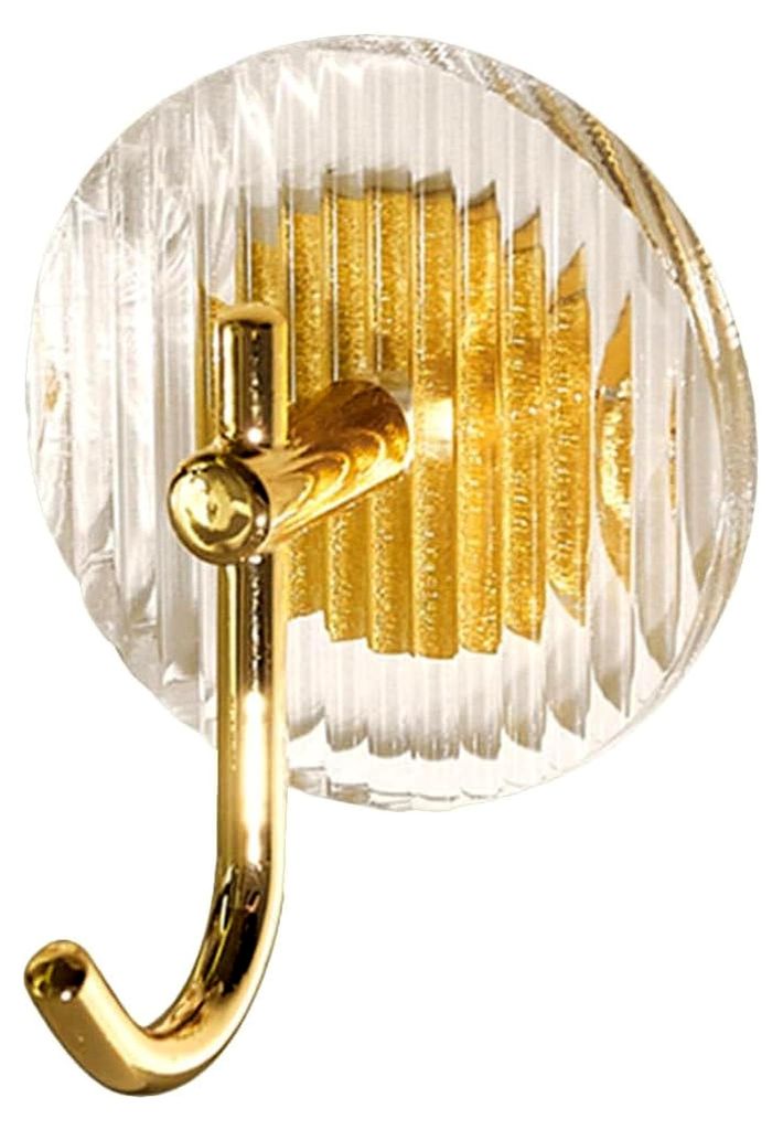Selbstklebende Haken für Bad und Küche, ohne Bohren, Wandhaken aus Edelstahl, goldfarben, 6,5 x 6,5 x 2,5 cm, starke Halterung für Handtücher, ...