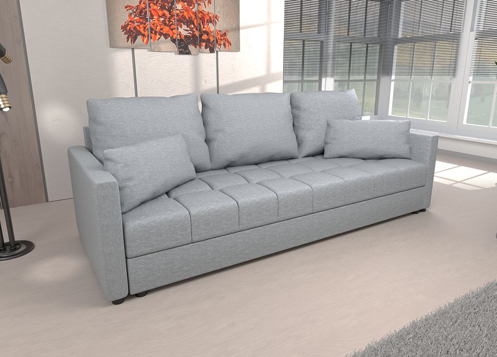 AX LIVING Schlafsofa grau Dolceo – 226 cm breite Couch mit Bettfunktion
