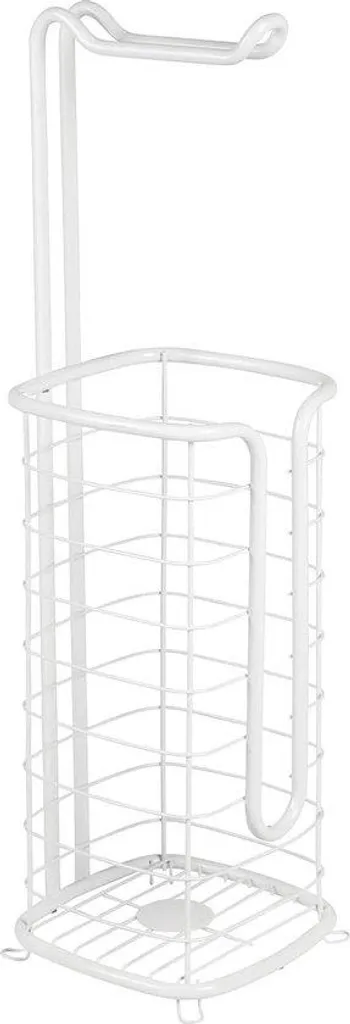 Porte-papier toilette inoxydable blanc avec 4 roulettes pivotantes