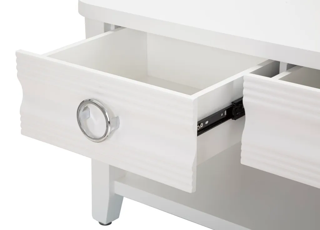 Table Basse 90cm Blanche pour Apéritifs entre Amis - Modèle Shine Chic