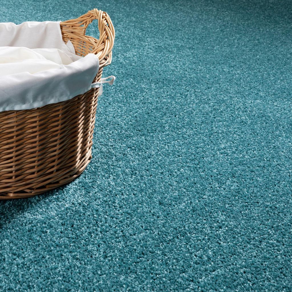 Steffensmeier Teppichboden Cambridge | Meterware Auslegware Wohnzimmer Schlafzimmer Kinderzimmer | türkis | 300x500 cm