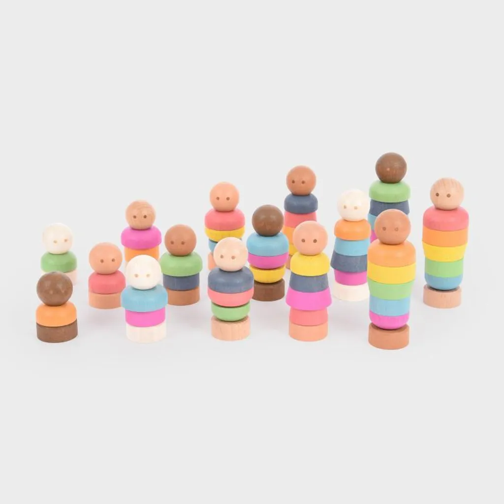 Jouet en Bois Durable contre le Plastique : Personnes Multiculturelles