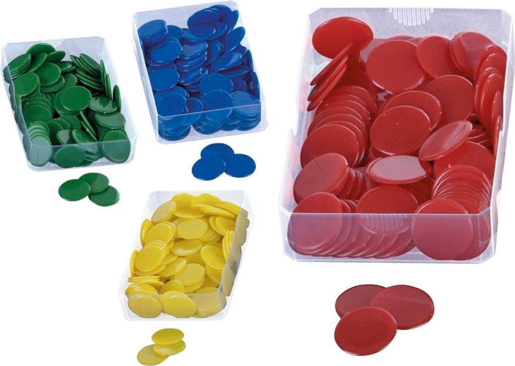 TimeTEX Kunststoff Plättchen vollfarbig, einfarbig, 100 Stück in Box