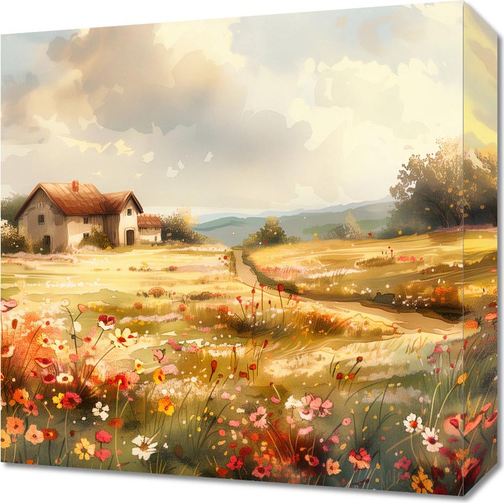 Bild 40x40cm Idylle Haus