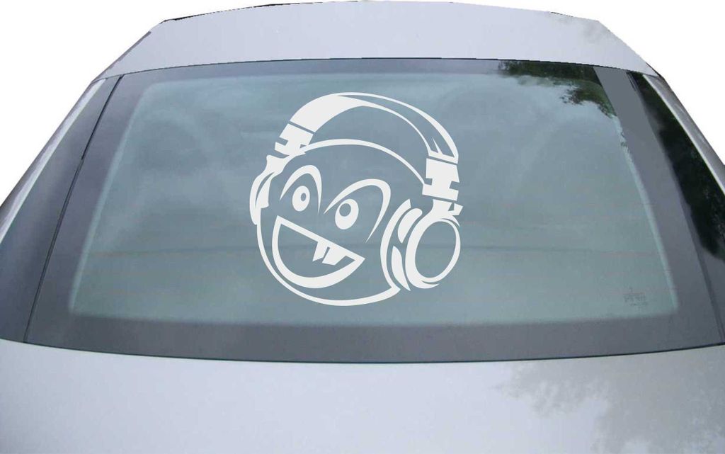 Indigos UG - Aufkleber Heckscheibe & Motorklappe DE7026 - silber - 600x599 mm - Höre Musik - Auto Scheiben Fenster Heckklappe Tuning Racing JDM - ...