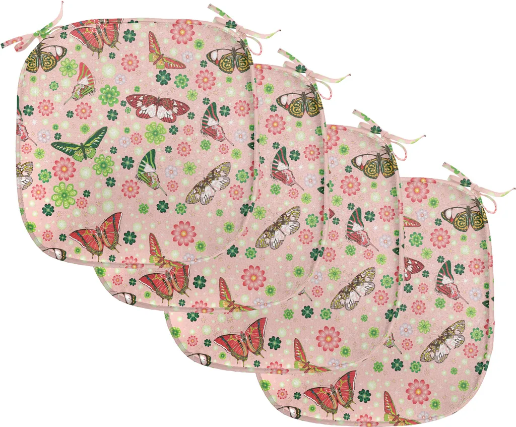 Set 4 Cuscini Sedia ABAKUHAUS 40x40cm - Design Natura Rosa e Verde