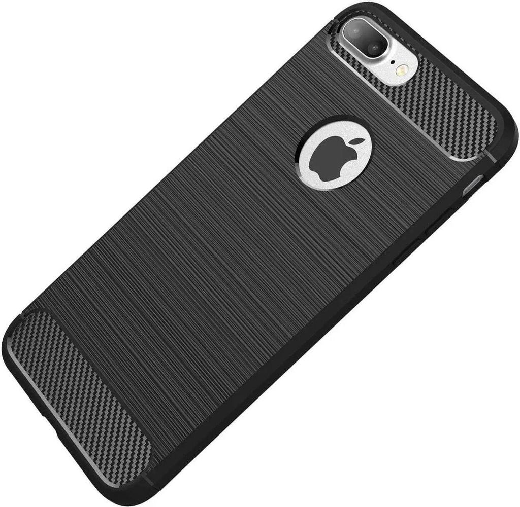 Carbon Shield TPU Hülle für iPhone 7/8/6 Plus - Schwarz KP29532